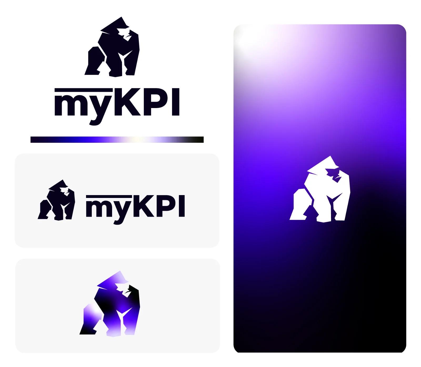 Planche finale de myKPI : un gorille géométrique et le nom en capitales